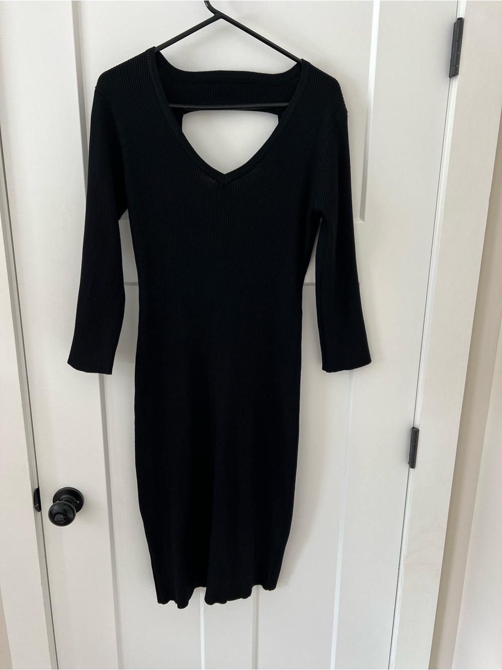No Boundaries Black Ribbed Knit Cutout Back Midi Dress XXL 19 Plus 1X